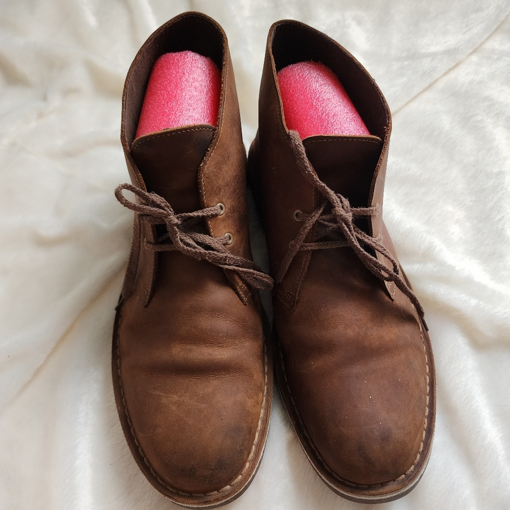 CLARKS Bushacre Chukka Desert Boot Full Leather Mens 11.5 Brown